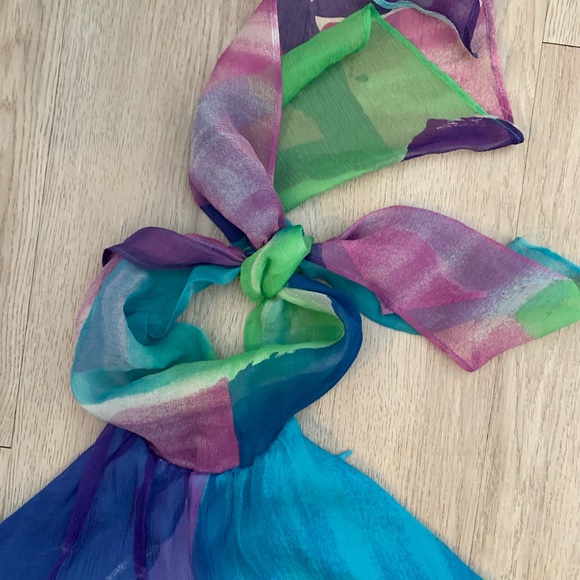 MaxMara Italy 100% silk watercolor dress 10 - Picture 5 of 8